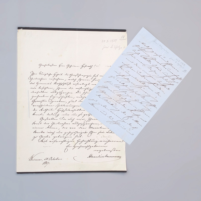 Lot 2113, Auction  125, Weimar.- Carl Alexander, Großherzog, Eigenhänd. Brief an H. von Schulze-Gävernitz. 1857 + Beilage