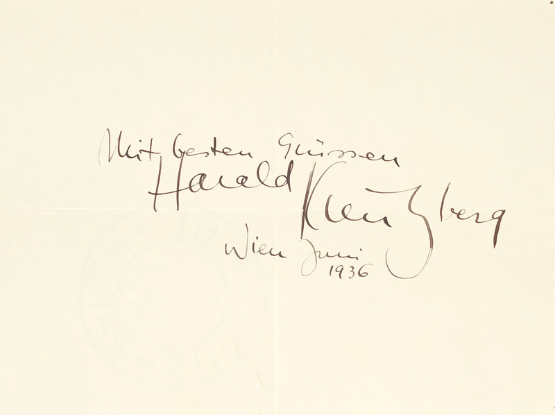 Lot 2162, Auction  125, Kreutzberg, Harald, Albumblatt aus Wien. 1936