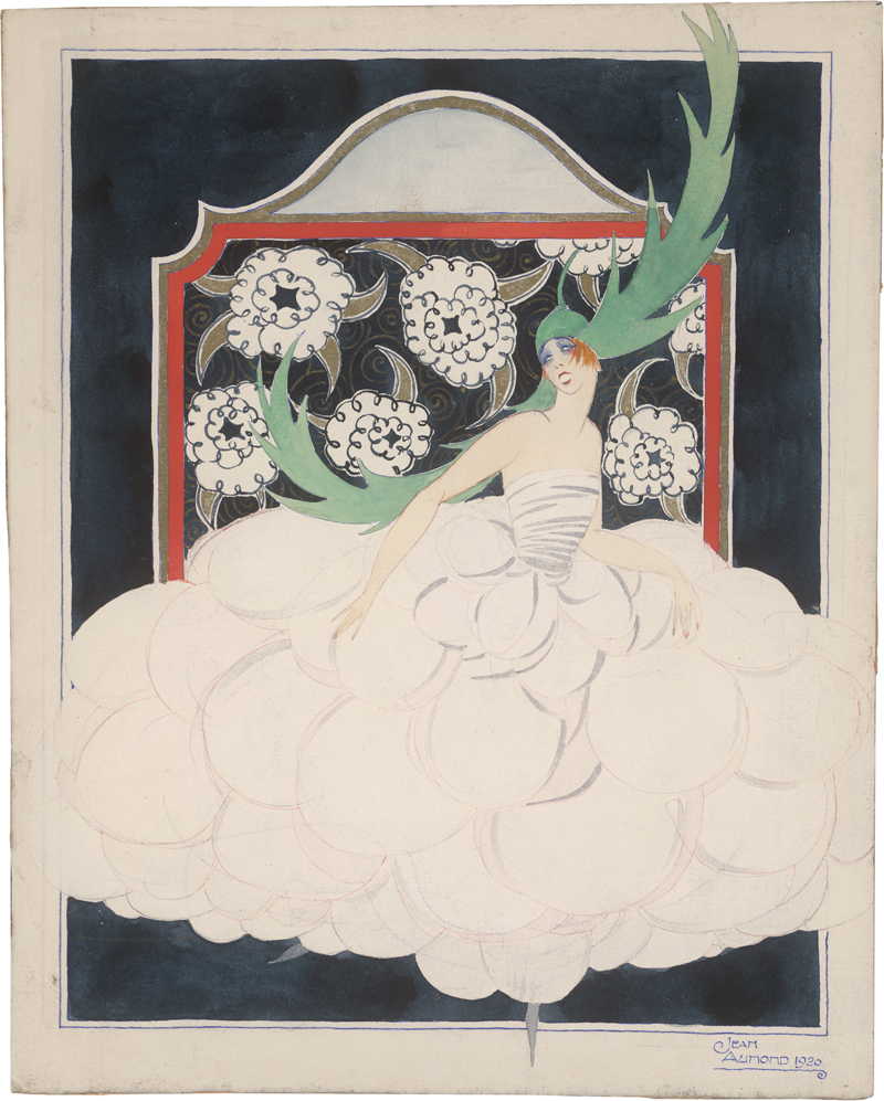 Lot 6617, Auction  125, Aumond, Jean, Mistinguett als Päonie mit grünem Blätterhut