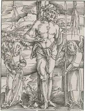 Lot 5232, Auction  126, Schäufelein, Hans, Vier Blatt aus der Passion: Kaiphas, Kreuz, Kreizigung