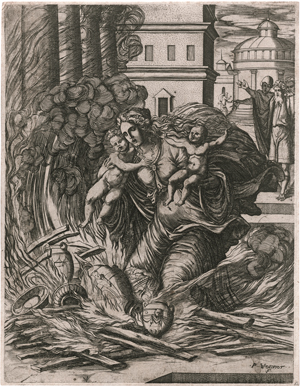 Lot 5260, Auction  126, Woeiriot II, Pierre, Hasdrubals Frau stürzt sich in den brennenden Tempel