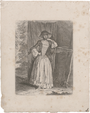 Lot 5277, Auction  126, Chodowiecki, Daniel Nikolaus, Eine stehende Dame (Demoiselle Quantin)