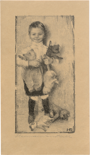 Lot 5459, Auction  126, Sandkuhl, Hermann, Knabe mit zwei Hunden 