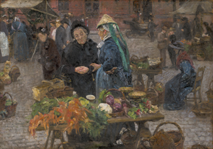 Lot 6153, Auction  126, Linde, Hermann, Markttag in Lübeck