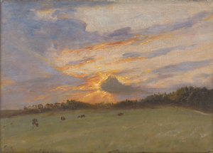 Lot 6194, Auction  126, Christensen, Godfred, Sonnenuntergang bei Landbolyst in Nordjütland