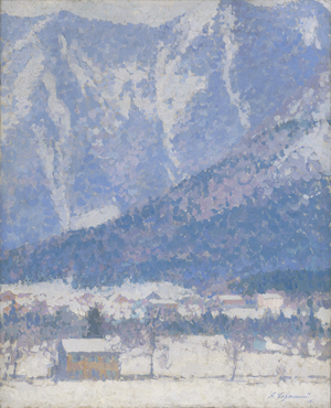 Lot 6216, Auction  126, Lehmann, Gustav, Dorf in winterlicher Vorgebirgslandschaft