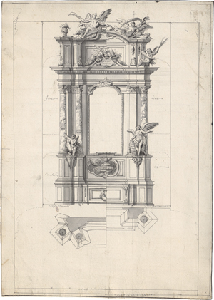 Lot 6552, Auction  126, Oberitalienisch, 2. Hälfte 18. Jh. Entwurf für einen Altar in zwei Varianten