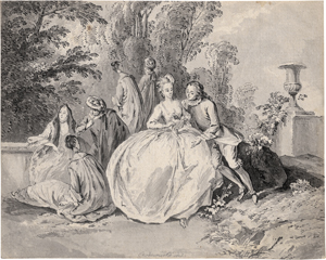 Lot 6596, Auction  126, Chodowiecki, Daniel Nikolaus, Galante Szene in einem Park