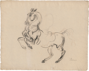 Lot 6762, Auction  126, Jungnickel, Ludwig Heinrich, 47 Blatt Tanzende, Pferde, Tiger und Baumstudien.