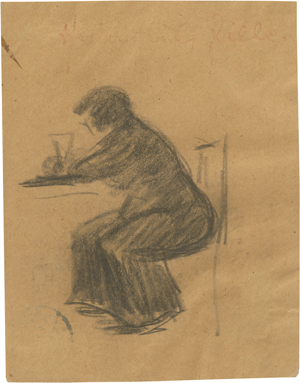 Lot 8313, Auction  126, Zille, Heinrich, Frau am Schreibtisch