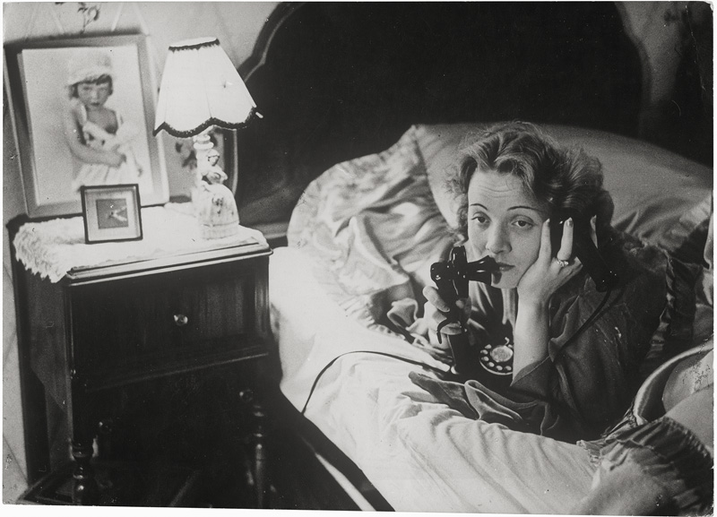 Lot 4208, Auction  126, Salomon, Erich, Marlene Dietrich on the telephone with her daughter in Berlin from Hollywood 1930; Benito Mussolini, Heinrich Brüning, Dino Grandi, Julius Curtius, Hotel Excelsior in Rome 1931