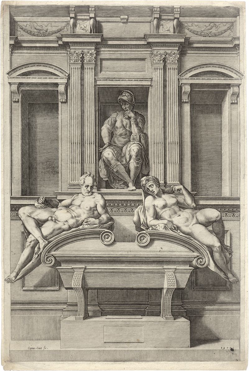 Lot 5067, Auction 126, Cort, Cornelis, Grabmal des Lorenzo de' Medici; Grabmal des Giuliano de' Medici
