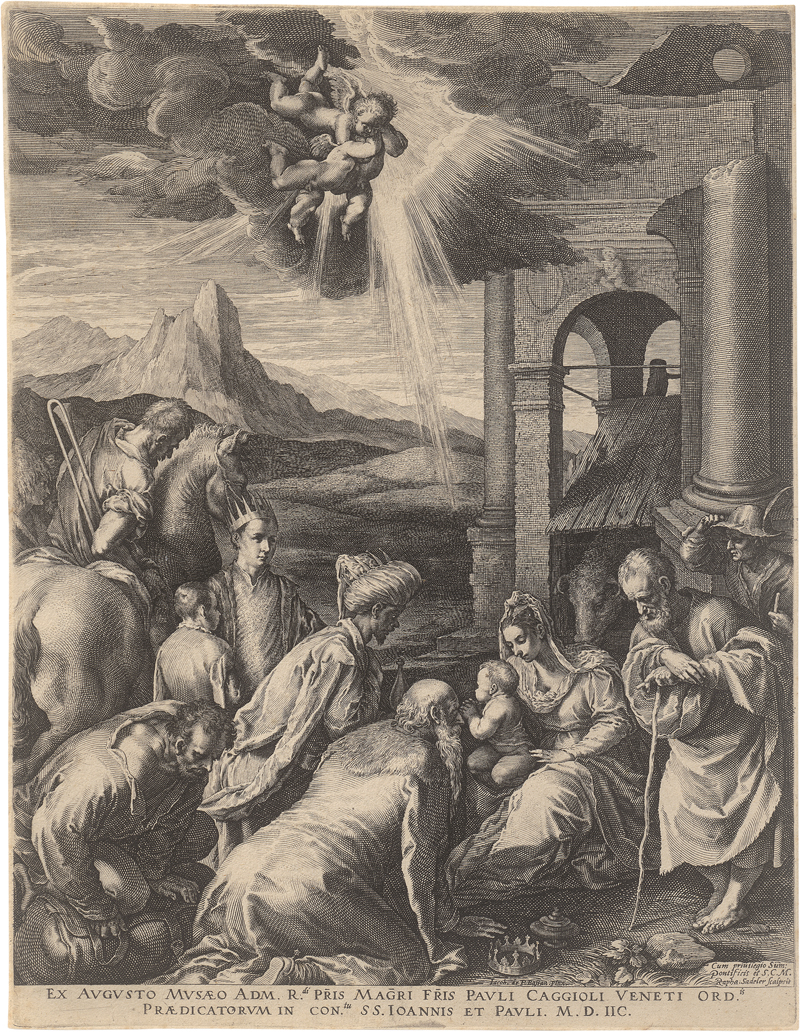 Lot 5226, Auction 126, Sadeler I, Raphael, Die Anbetung der Könige