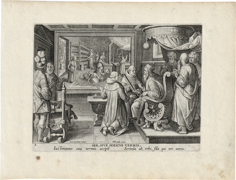 Lot 5236, Auction 126, Stradanus, Johannes - nach, Ser, sive sericus vermis – Die Erfindung der Seidenproduktion