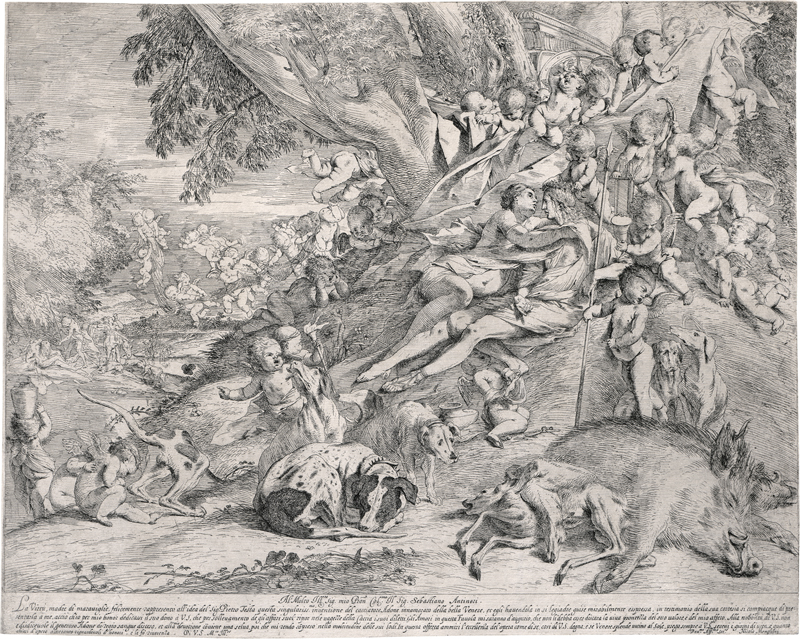 Lot 5241, Auction 126, Testa, Pietro, Venus und Adonis nach der Jagd, umgeben von Putti