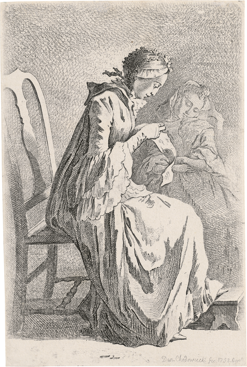 Lot 5278, Auction  126, Chodowiecki, Daniel Nikolaus, Die beiden sitzenden Damen (Demoiselle Quantin und die Gattin des Künstlers)