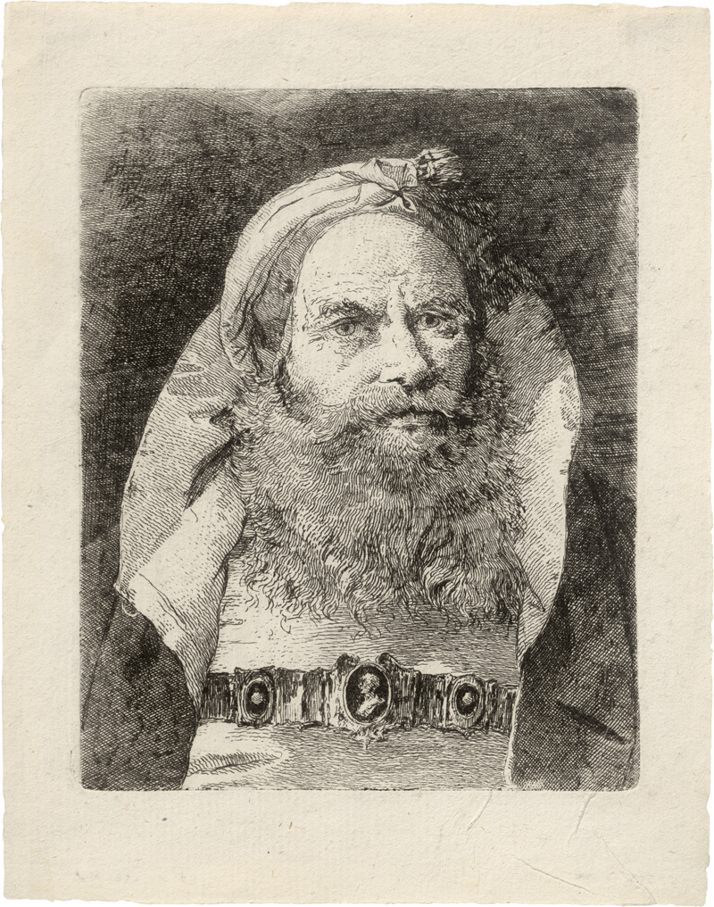 Lot 5334, Auction 126, Tiepolo, Giovanni Domenico, Kopf eines bärtigen Alten nach rechts gewendet