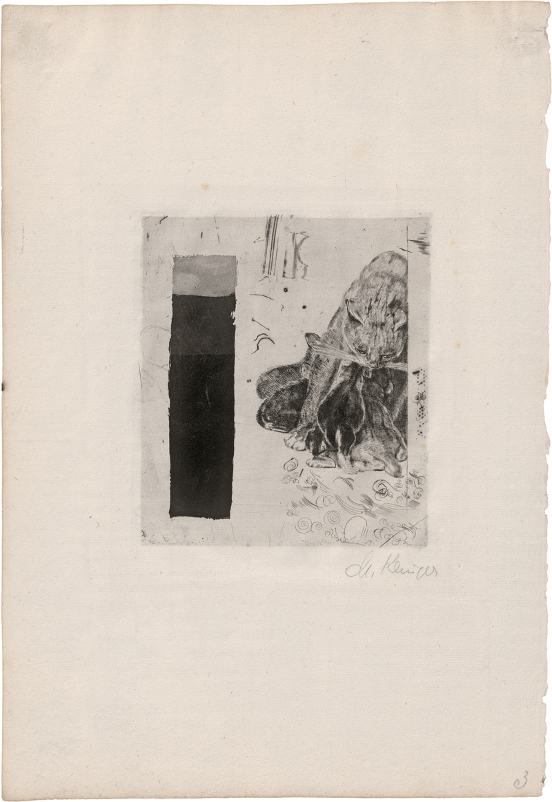 Lot 5450, Auction 126, Klinger, Max, Katze mit säugende Jungen