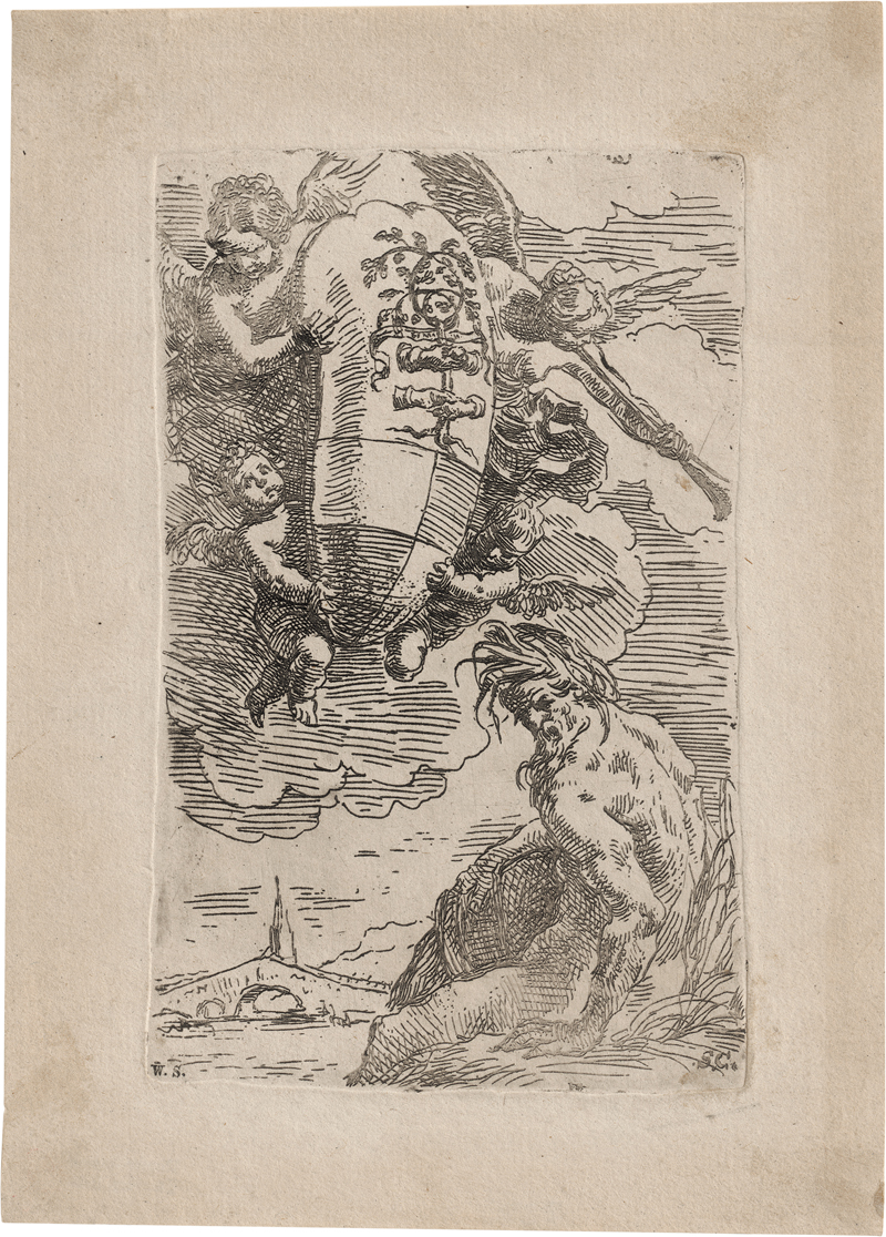 Lot 5517, Auction 126, Cantarini, Simone, Allegorie des Foglia Flusses mit dem Wappen von Pesaro