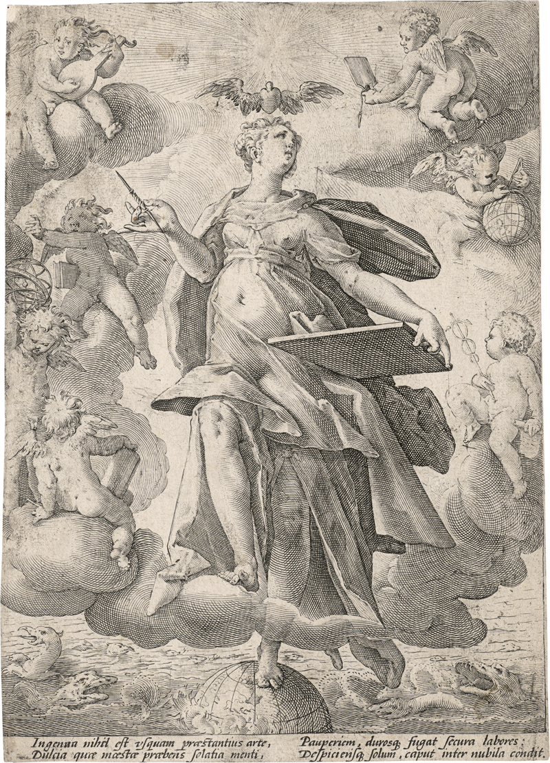Lot 5559, Auction 126, Goltzius, Hendrick - Werkstatt, Allegorie der Zeichnung mit den Sieben Freien Künste