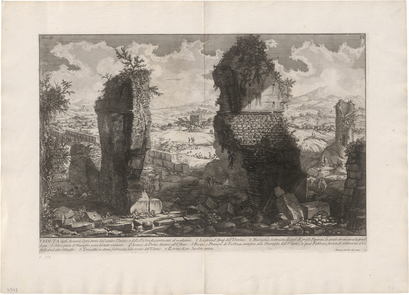 Lot 5658, Auction 126, Piranesi, Giovanni Battista, Veduta degli Avanzi sopra terra dell'antico Ustrino