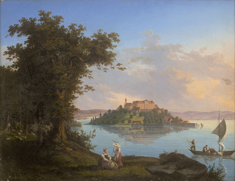 Lot 6054, Auction 126, Büttgen, Peter Jakob, Blick vom Ufer des Bodensees auf die Insel Mainau und das Schloss