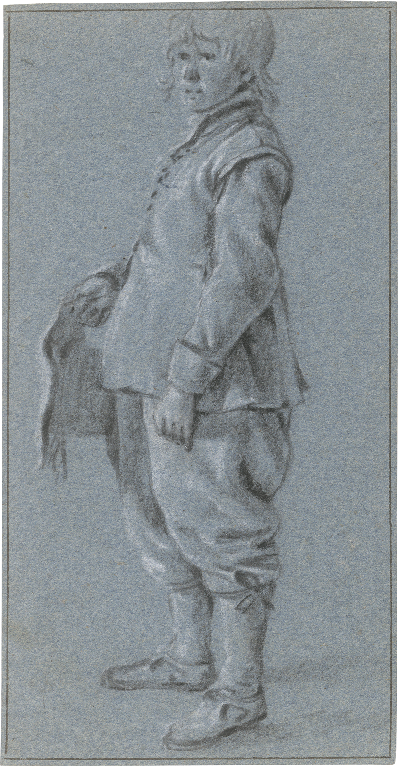 Lot 6531, Auction  126, Niederländisch, 17. Jh. Stehender Kavalier, einen Hut haltend