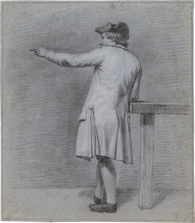 Lot 6611, Auction  126, Hoorn, Jordanus, Stehender Kavalier in Rückenansicht mit ausgestrecktem Arm