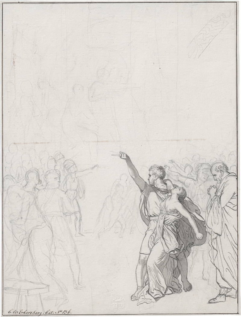 Lot 6616, Auction  126, Eckersberg, Christoffer Wilhelm, Virginia wird von ihrem Vater getötet, um sie vor den Avancen von Appius Claudius zu bewahren