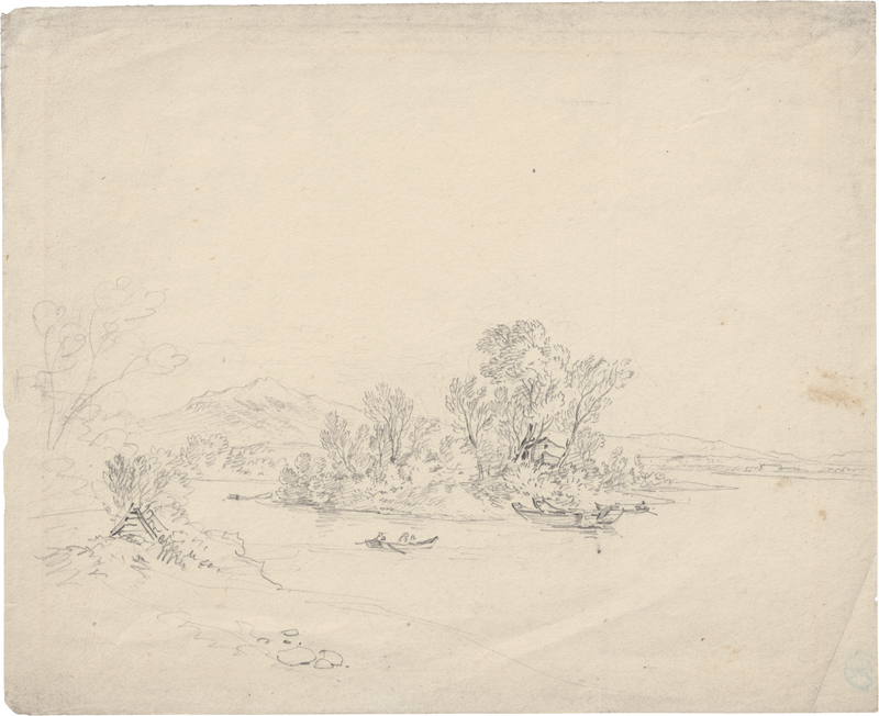 Lot 6636, Auction  126, Richter, Ludwig, Blick auf eine der Elbinseln bei Pillnitz