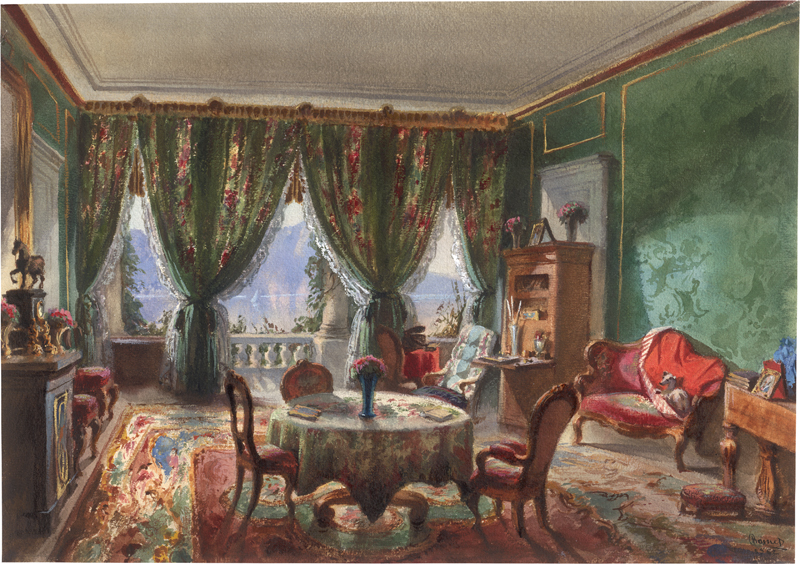 Lot 6697, Auction 126, Schweizerisch, 1862. Salon des Württembergischen Königspaares in Villeneuve