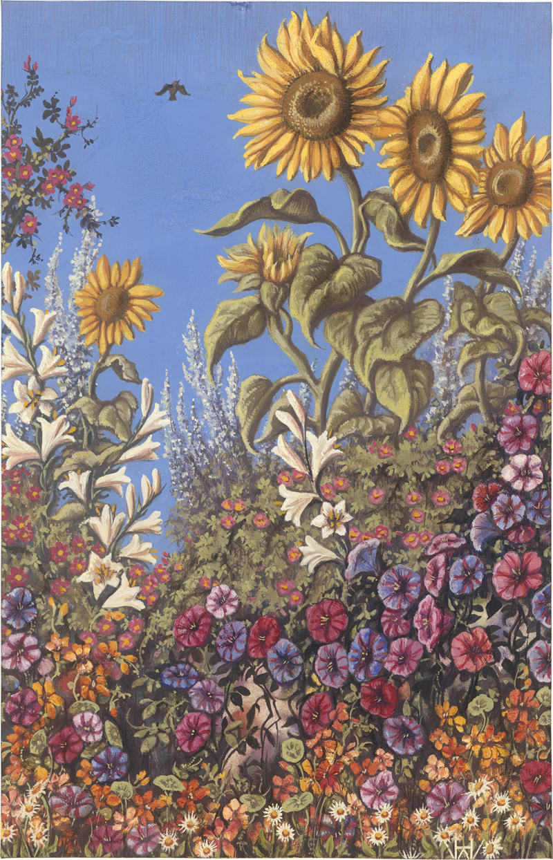 Lot 6765, Auction  126, Wöhler, Hermann, Blumenbild (Sonnenblumen und Wicken)