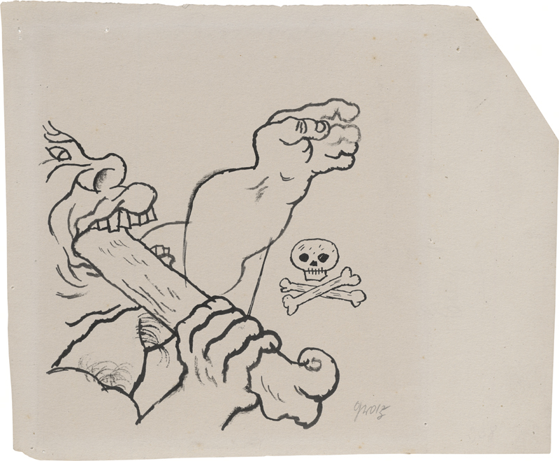 Lot 7088, Auction 126, Grosz, George, Vignette, zu Daudet, Die Abenteuer des Herrn Tartarin aus Tarascon