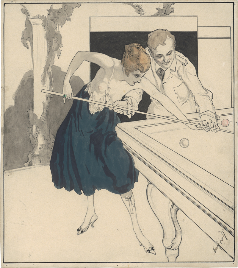 Lot 8033, Auction 126, Bayros, Franz von, Beim Billardspiel