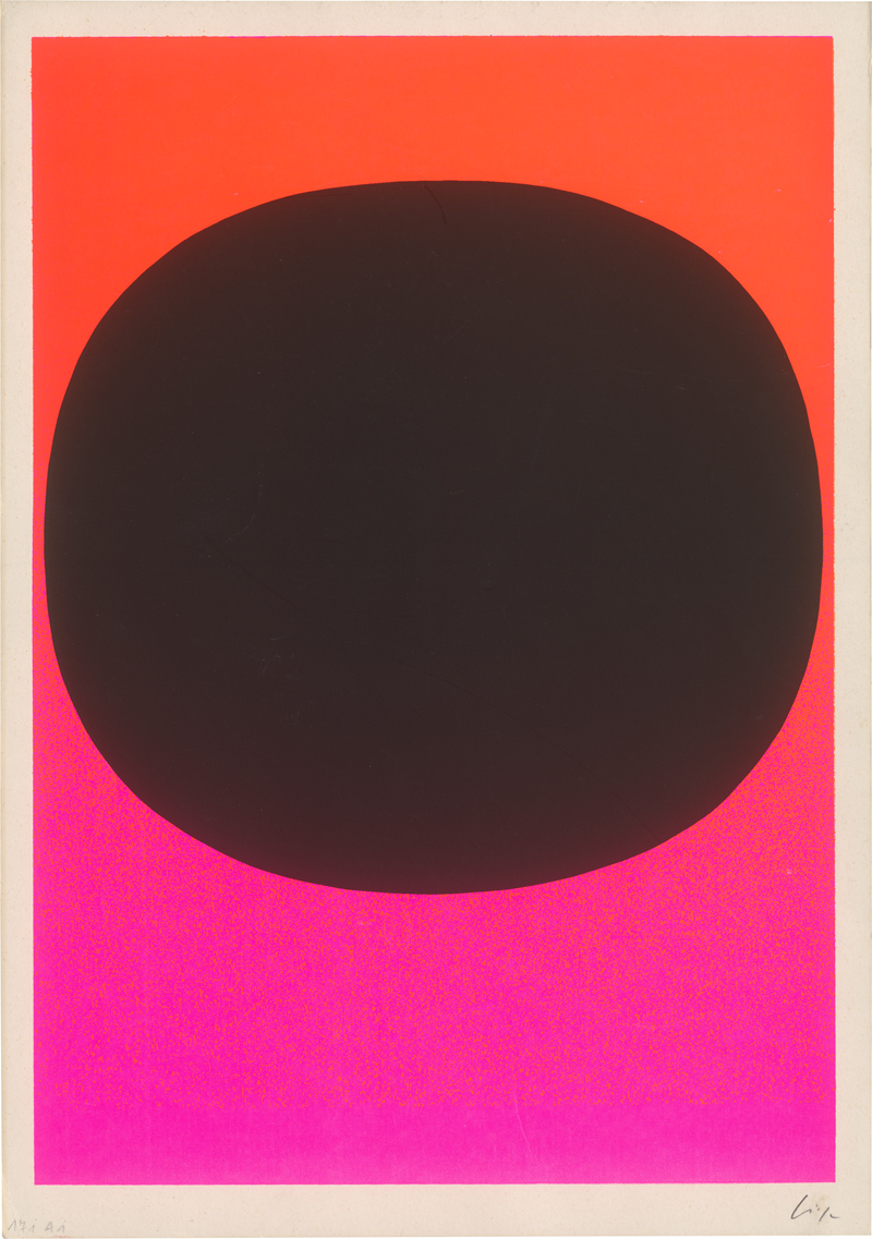 Lot 8106, Auction  126, Geiger, Rupprecht, Variation Runde Farbe I / schwarz mit Spritzer auf orange-rot