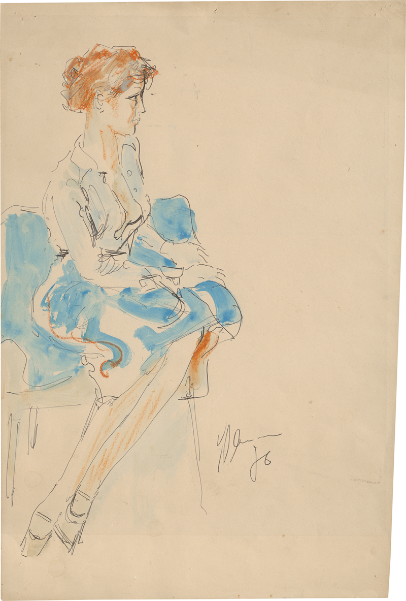 Lot 8142, Auction  126, Klamann, Kurt, Frau mit geöffneter Bluse