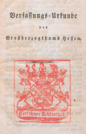 Lot 560, Auction  127, Verfassungs-Urkunde, des Großherzogthums Hessen