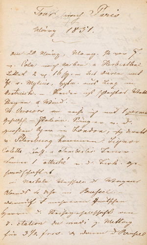 Lot 1052, Auction  127, Schorn, Carl, Tour nach Paris 1851. Lebens-Ereignisse vom Jr. 1836-1857