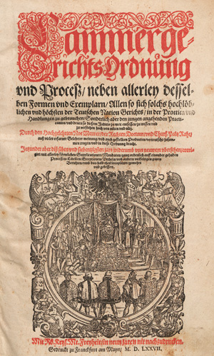 Lot 1167, Auction  127, Meurer, Noe, Cammergerichts Ordnung und Proceß