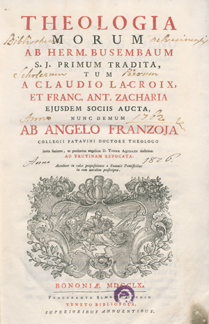 Lot 1233, Auction  127, Busembaum, Hermann, Theologia morum 