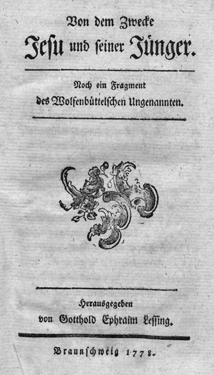 Los 2110 - Lessing, Gotthold Ephraim - Von dem Zwecke Jesu und seiner Jünger - 0 - thumb