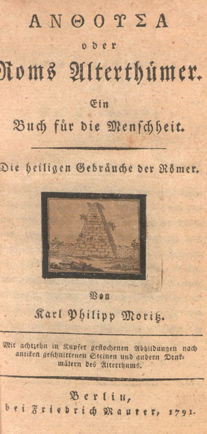 Los 2127 - Moritz, Karl Philipp - Anthousa  oder Roms Alterthümer - 0 - thumb