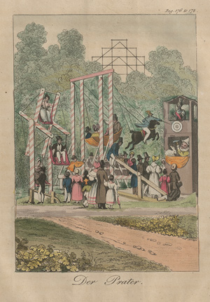 Lot 2216, Auction  127, Chimani, Leopold, Folge von 6 Hebelzug-Billets. Kolorierte Kupfertafeln 