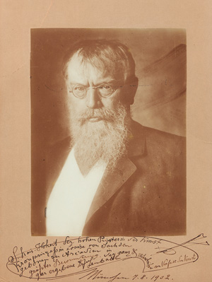 Lot 2612, Auction  127, Lenbach, Franz von, Porträt-Photo mit Widmung an Kronprinzessin Luise von Sachsen. 1902