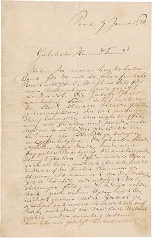 Lot 2656, Auction  127, Wagner, Richard, Ausführlicher Brief über "Tristan und Isolde". 1860