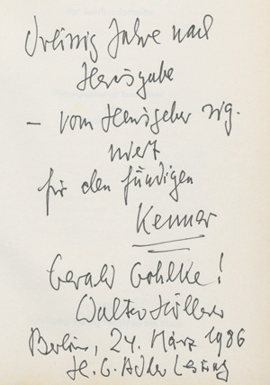 Lot 3148, Auction  127, Höllerer, Walter, Transit (Widmungsexemplar) mit Beigabe