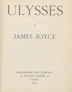 Lot 3164, Auction  127, Joyce, James, Ulysses