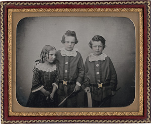 Lot 4007, Auction  127, Ambrotypes, Studio portrait of three children