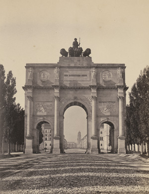 Los 4023 - Böttger, Georg - Early views of Munich: General view with Maximilianstrasse / Siegesthor - 1 - thumb