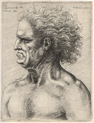 Lot 5125, Auction  127, Hollar, Wenzel, Kopf eines Mannes mit fliegenden Haaren
